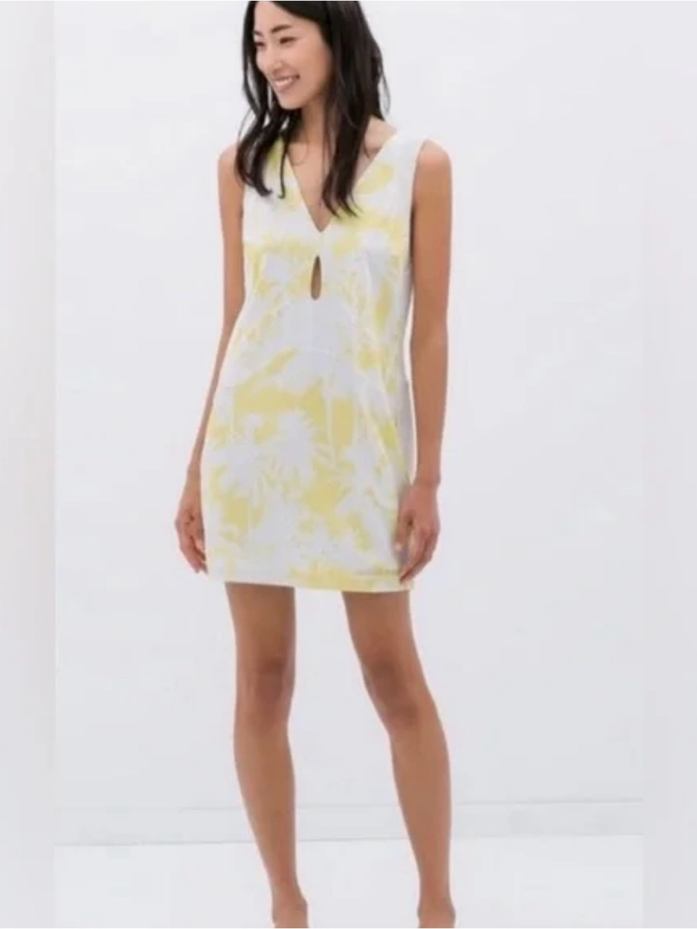 Zara Abstract Tropical Sunshine Mini Shift Dress Sz Med
